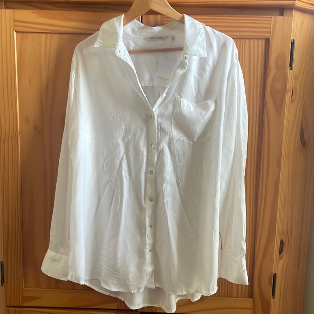 Soft Surroundings Flowy Lightweight Modal Blouse - NEW